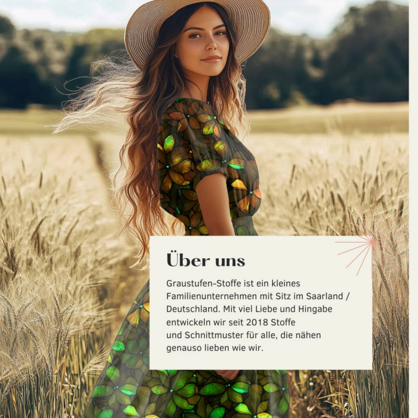Bio Viskosejersey mit Überbreite: Eigenproduktion Velvet Blossom green (Bordüre) von Graustufen-Stoffe